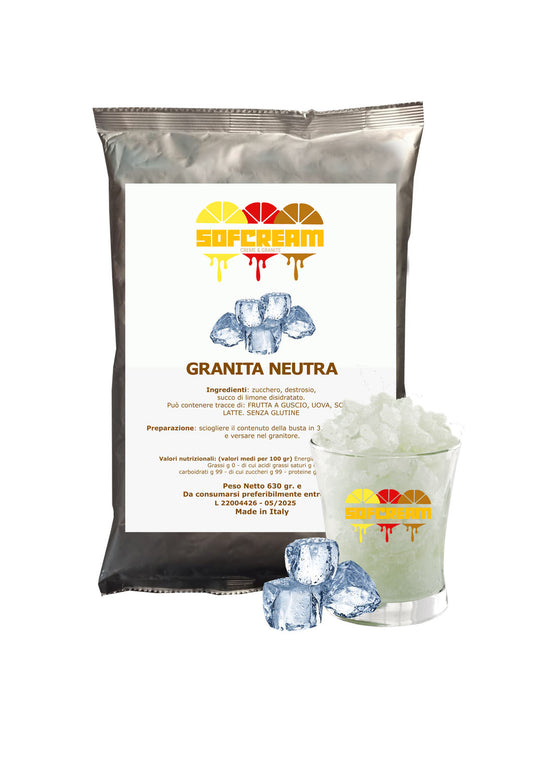 Granita Neutra - Preparato in polvere solubile pronta all'uso 630 gr.
